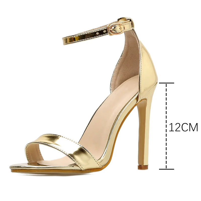 Туфли-лодочки женские на высоком каблуке 12 см золотистые/серебристые 2021 | Обувь