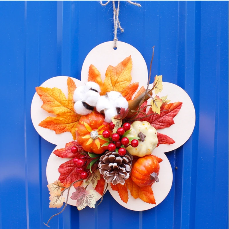 Подсолнух ягоды кленовые листья венок из искусственных цветов Гирлянда День