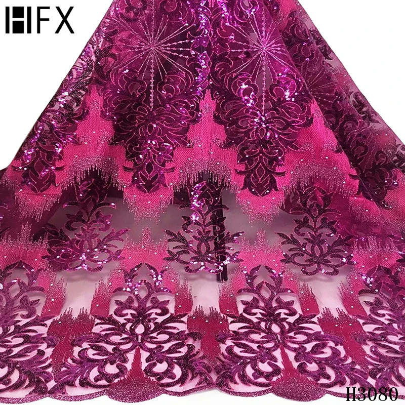 HFX Африканский цветок блесток вышивка высокое качество французское кружево