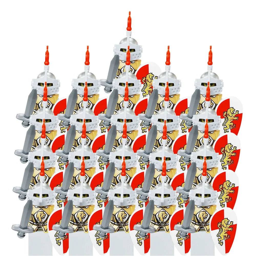 

21pcs Middle Ages Roman Warrior Brick Castle Knights Action Figure Lion King Knight Building Block Figure