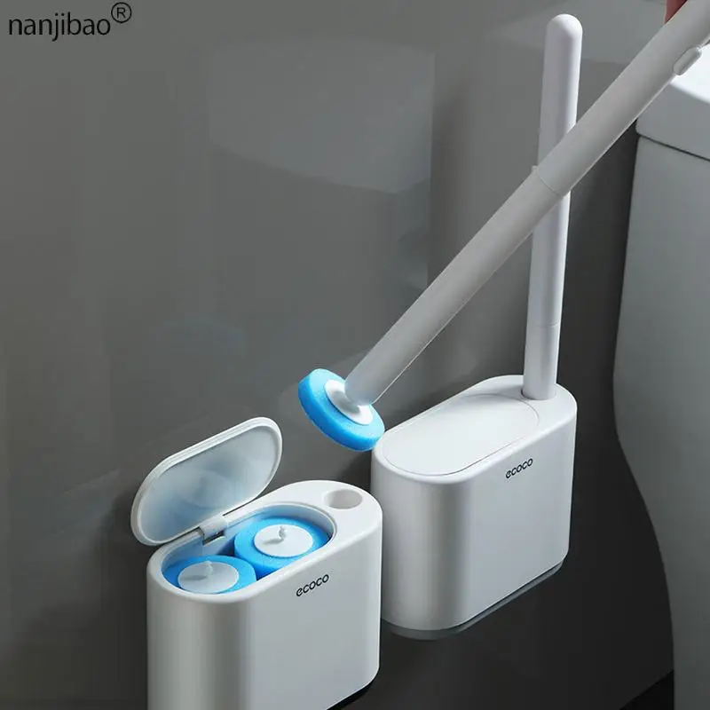 

Nanjibao Household Without Dead Corners Cleaning Brush Wall-Mounted Disposable Toilet Brush Can Be Thrown Bathroom Accessories
