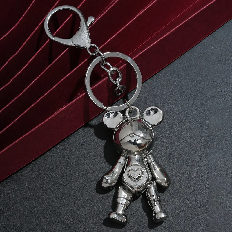 Милый модный жестокий медведь брелок металлический кулон автомобильный для