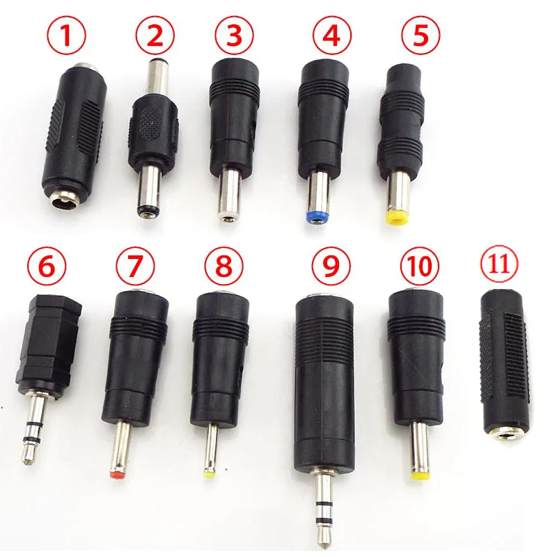 

5pcs DC Power Adapter Connectors Female to Male PC Tablet Power Charger Adaptor Jack Plug 6.5mm 5.5X 2.1mm 2.5mm 3.5mm 1.35mm