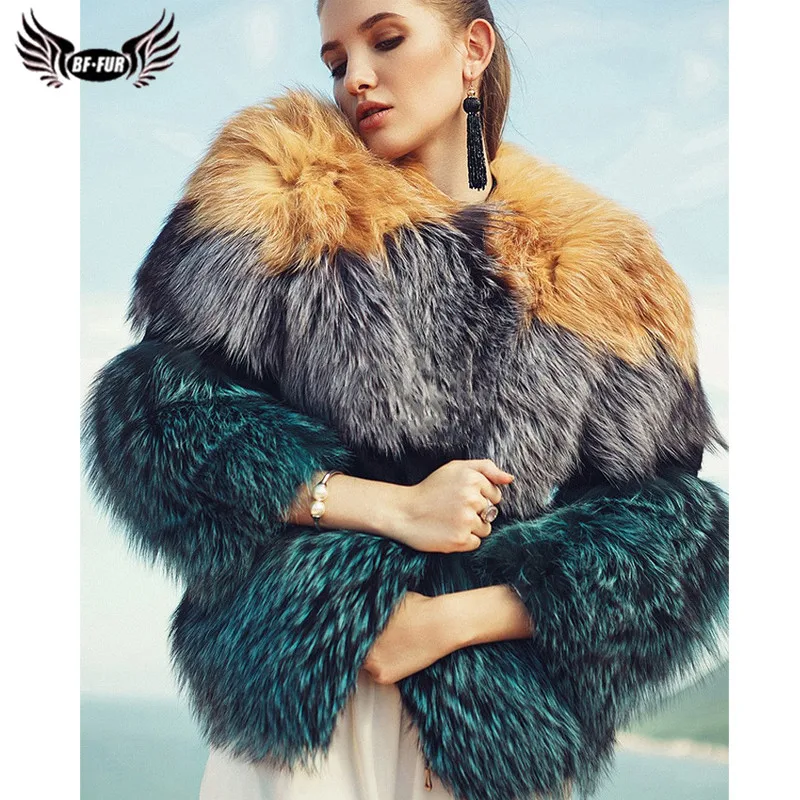 

BFFUR Winter Fashion Real Fox Fur Coats Women Outwear Luxury Genuine Fox Fur Jackets Short Full Pelt Fur Coat Natural Woman 2021