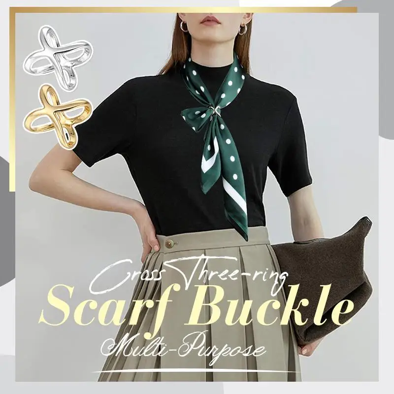 Универсальная перекрестная Пряжка для шарфа с тремя кольцами X образный зажим