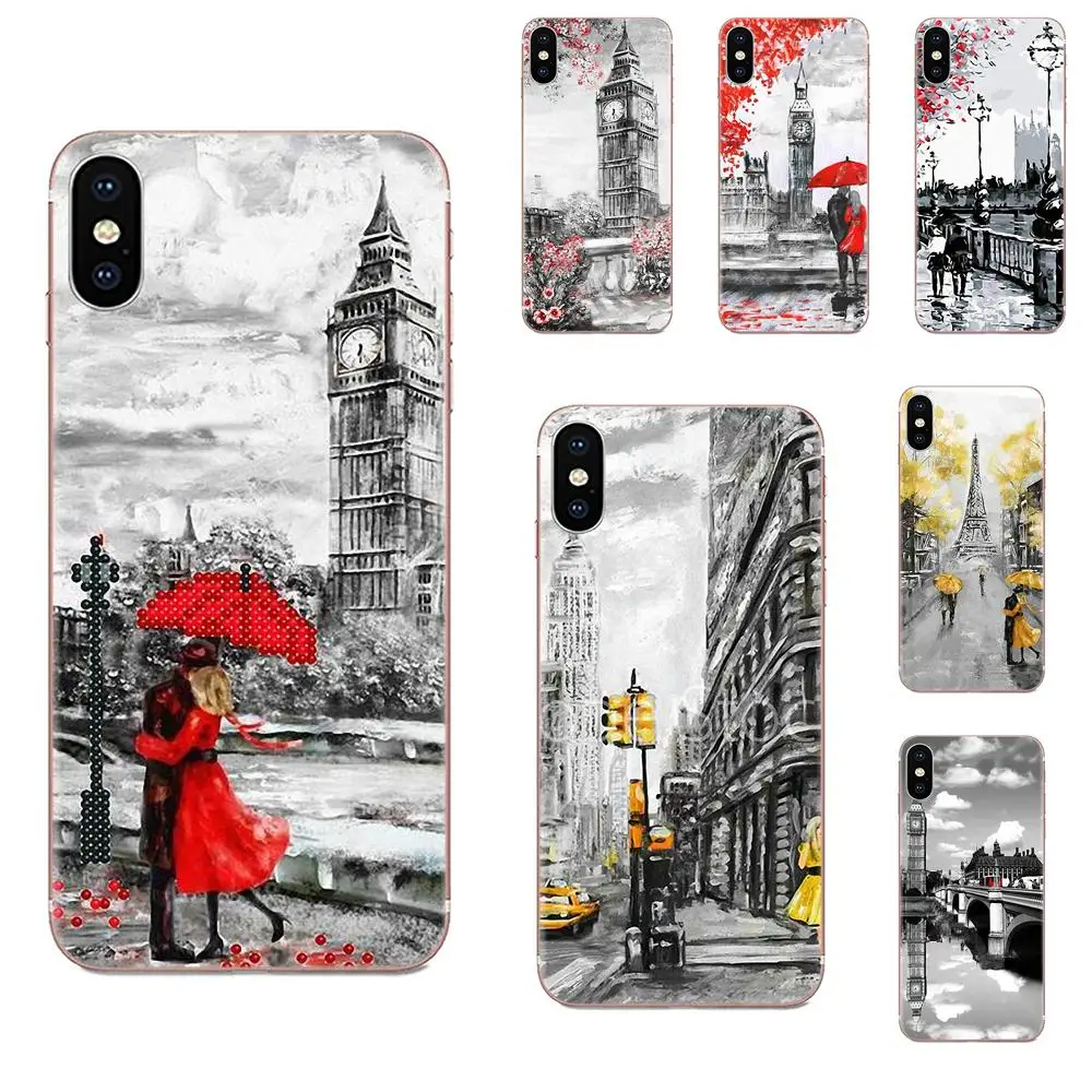 Лондон Париж Нью-Йорк влюбленный Осенний клен для samsung Galaxy Note 5 8 9 S3 S4 S5 S6 S7 S8 S9 S10 5G