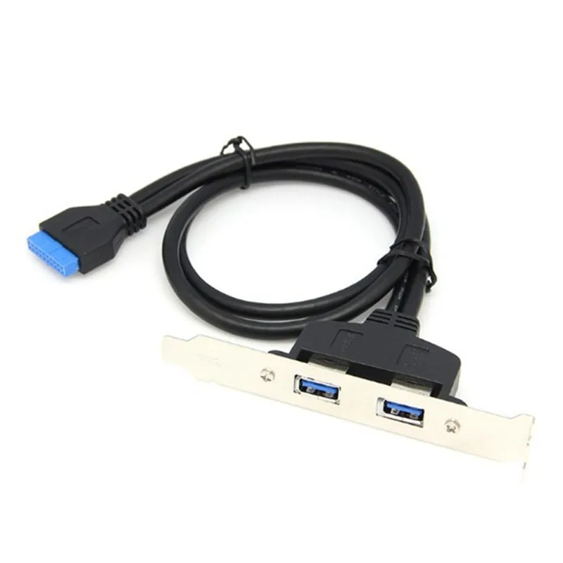 50 см двойной Порты и разъёмы кронштейн PCI Панель USB кабель 3 0 Для материнская плата