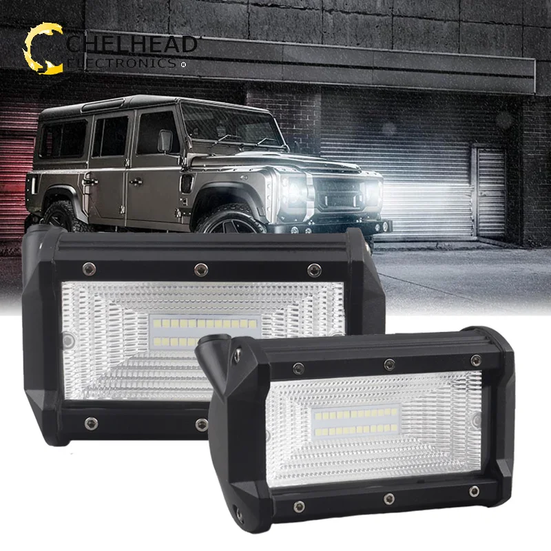 

Прожектор 4x4, светодиодный фонарь рабочего освещения 12 В, 24 В, для внедорожников, автомобильные ходовые огни, противотуманные фары янтарного...