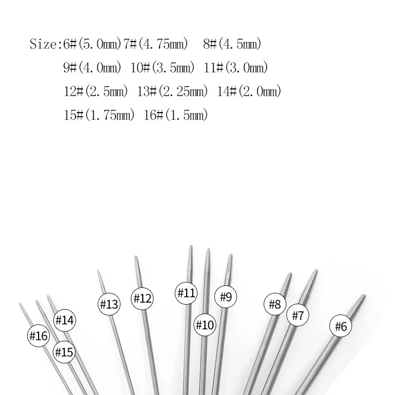 11Size 44pcs Straight Knitting Needles Hooks Set Stainless Steel Yarn Weave Kitting Crochet Hook With Bag For Women Gift | Дом и сад