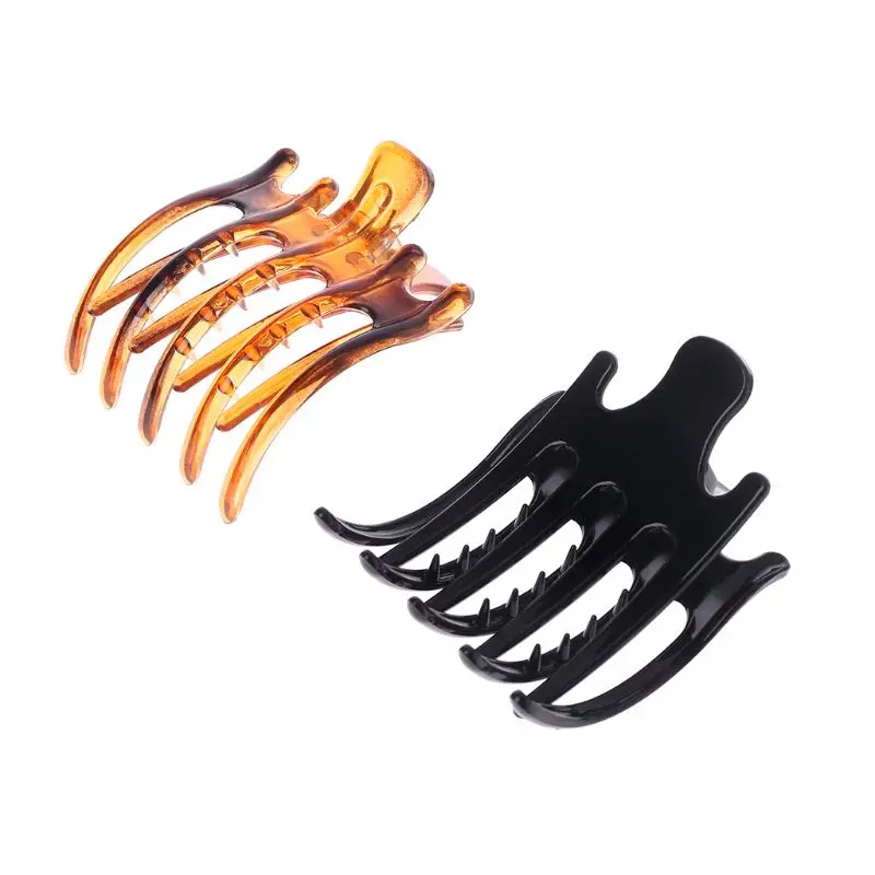 

Women Lady Girls Simple Non Slip Grip Large Claw 5 Claws Hair Clip Clamp Black 875B