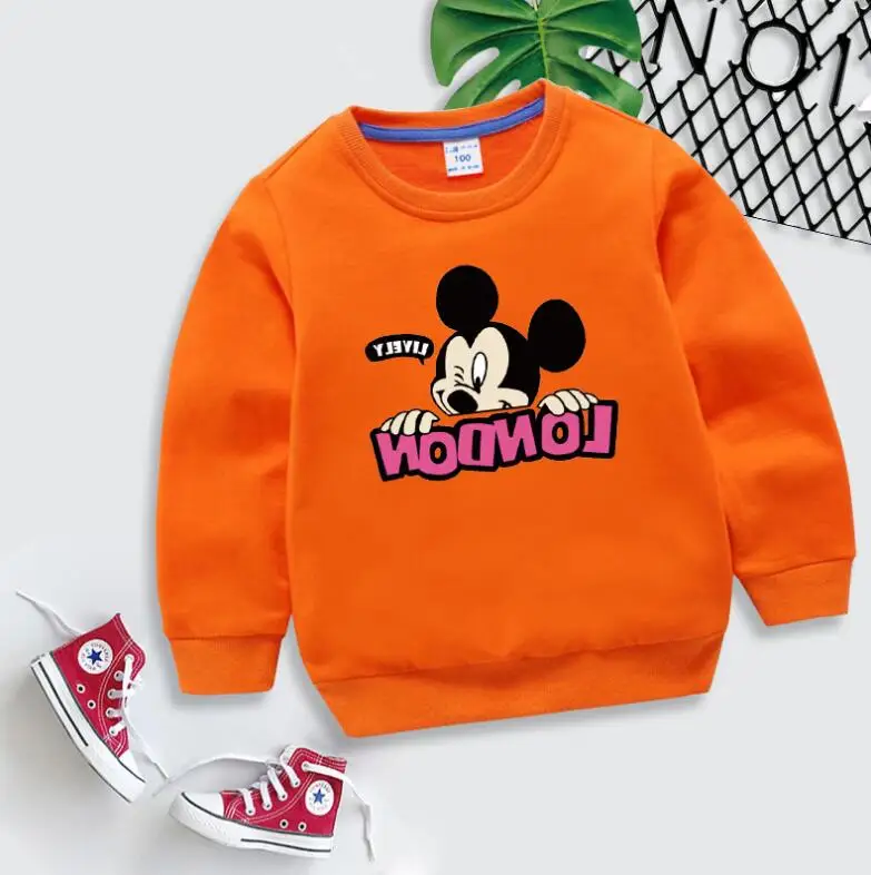 Новый пуловер с героями мультфильмов 2019 г. Весенне осенняя футболка для детей