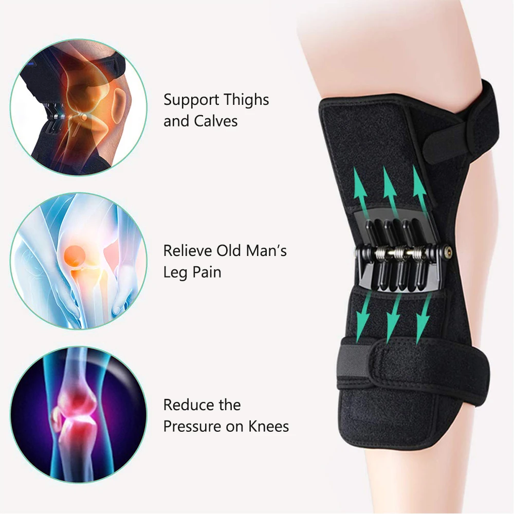 

1 Pair Knee Protection Booster Power Lifts Joint Support Pads Powerful Rebounds Spring Force Old Cold Leg Knee Band for Sports