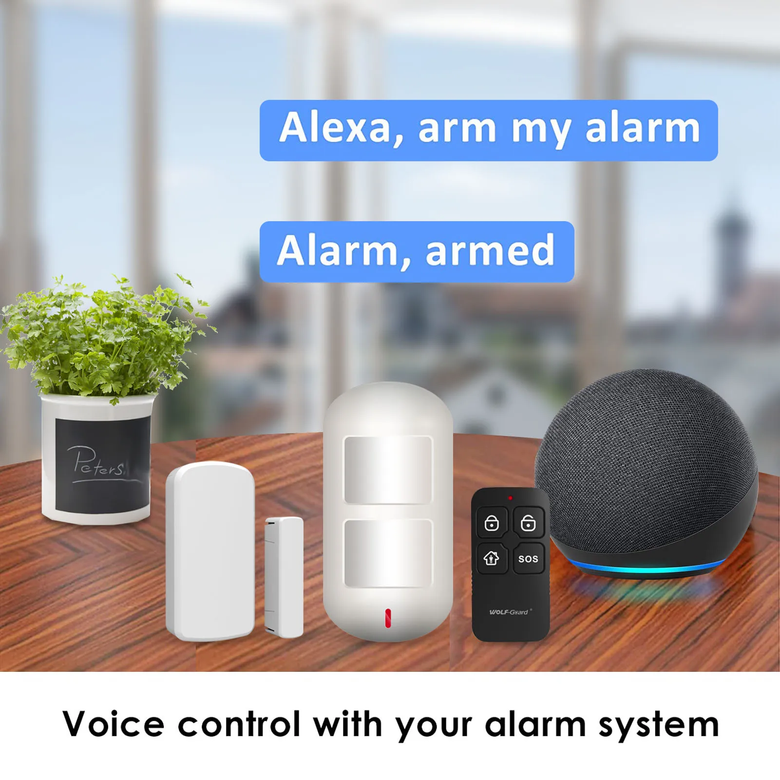 

Wolf-Guard Outdoor Tuya Wifi Flashing Siren Weather-Proof APP Control Home Burglar Security Alarm Kit Support for Alexa & Google