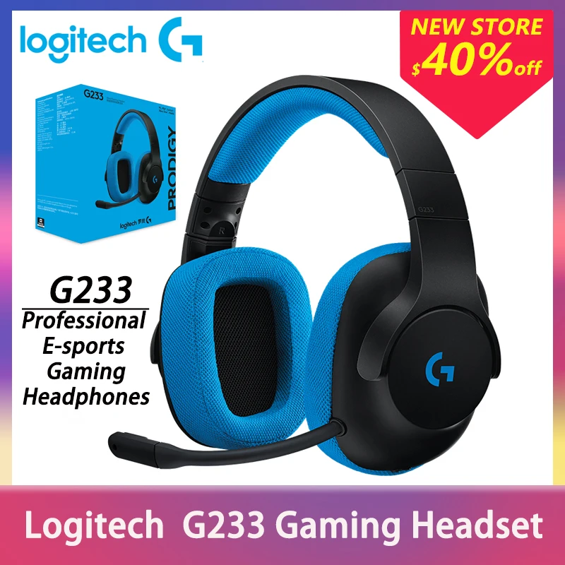 Игровые наушники Logitech G233 Киберспорт управление гарнитурой с микрофоном для ПК PS4