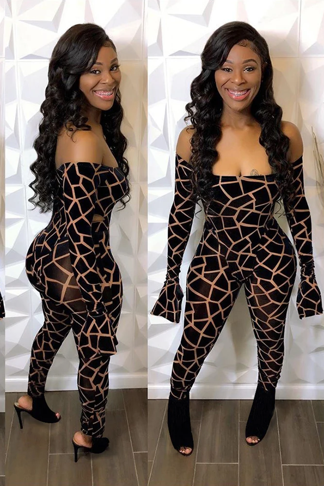 

Sexy Club Birthday Outfits Mesh Sheer Plaid Women Rave Festival Clothing jumpuit