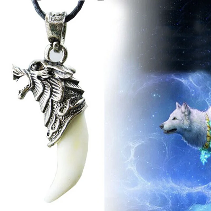 Мужская кожаная цепочка с подвеской в форме зуба | Украшения и аксессуары