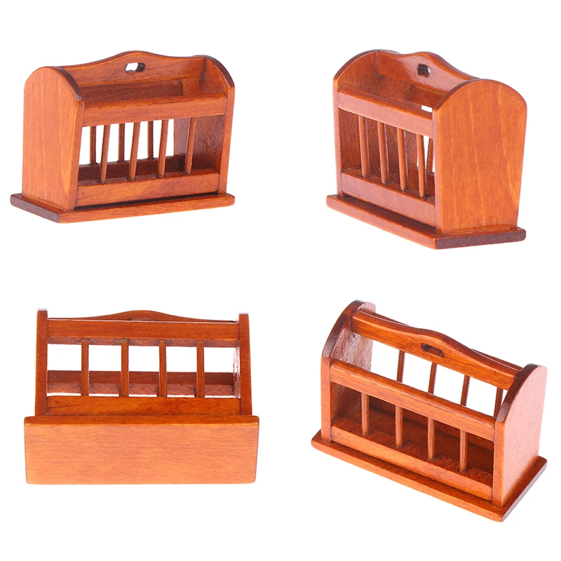 Миниатюрная деревянная полка для газет и книг 1/12 милый кукольный домик мини