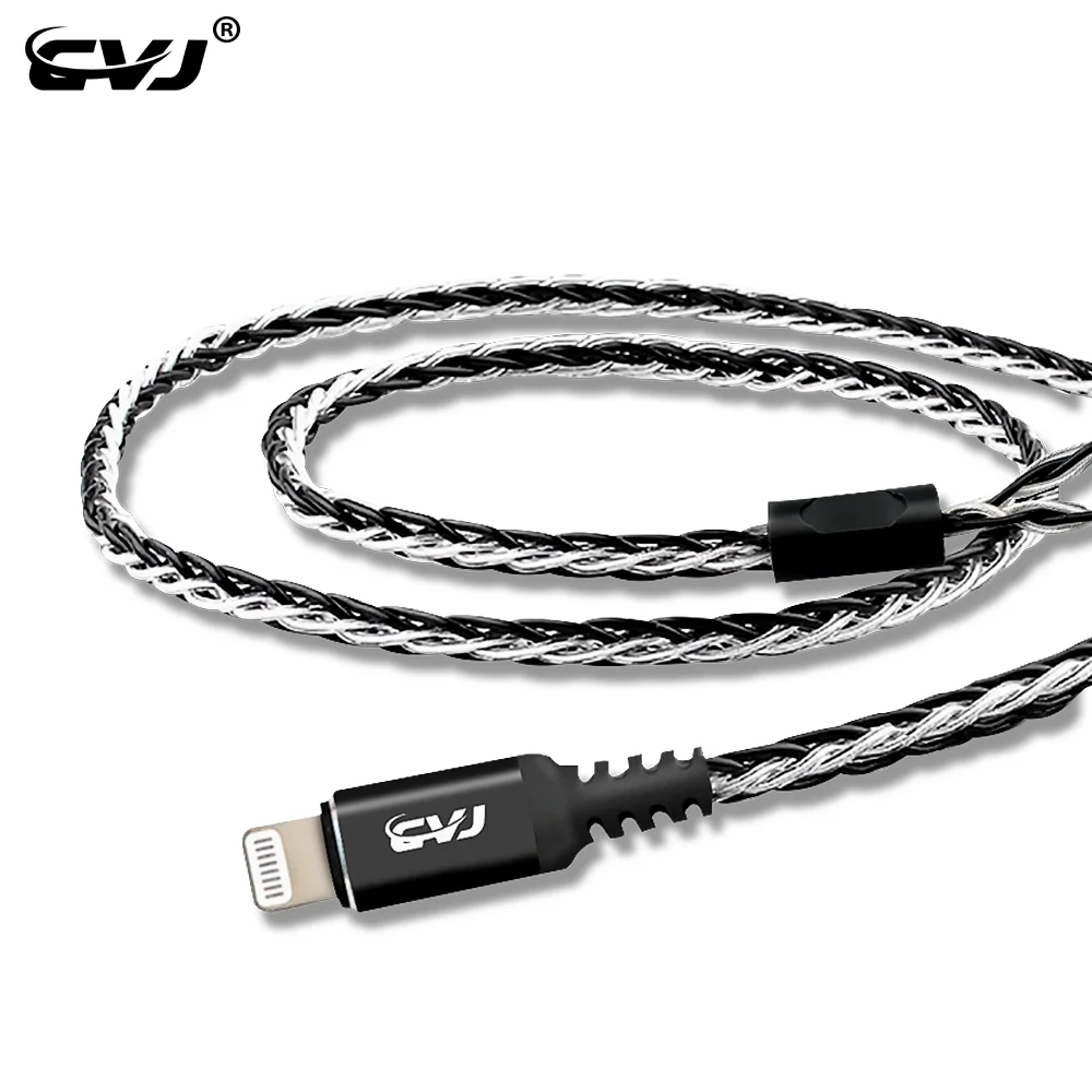 CVJ CVM разъем Lightning 8 ядер посеребренный 2 Pin 0 75 мм/0 78 мм/MMCX аудио кабель для CSA CSN KZ ZS10
