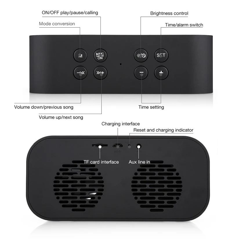 EHUNT портативный мультимедийный bluetooth-динамик, умный настольный светильник, будильник, светодиодный сенсорный светильник, динамик для дома