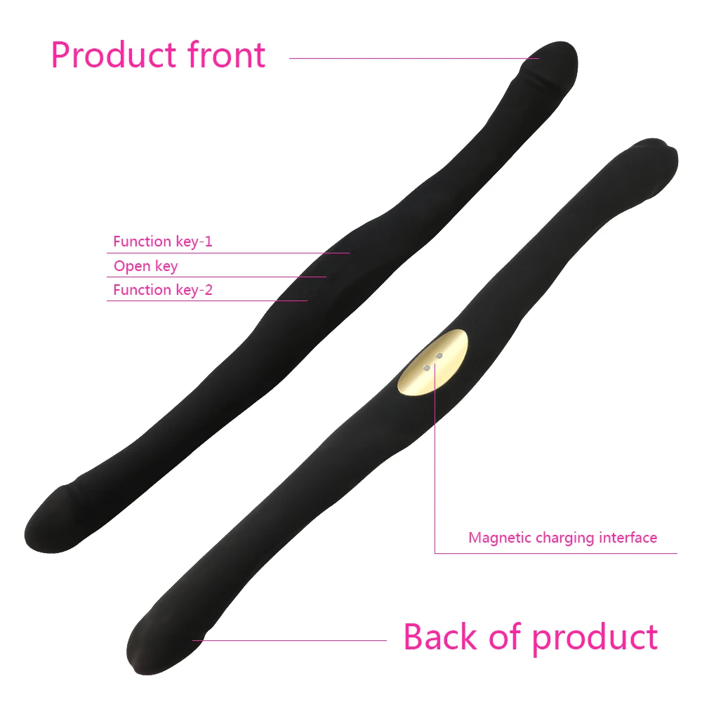 Силиконовый фаллоимитатор с двойной головкой вибратор массажер Двойной