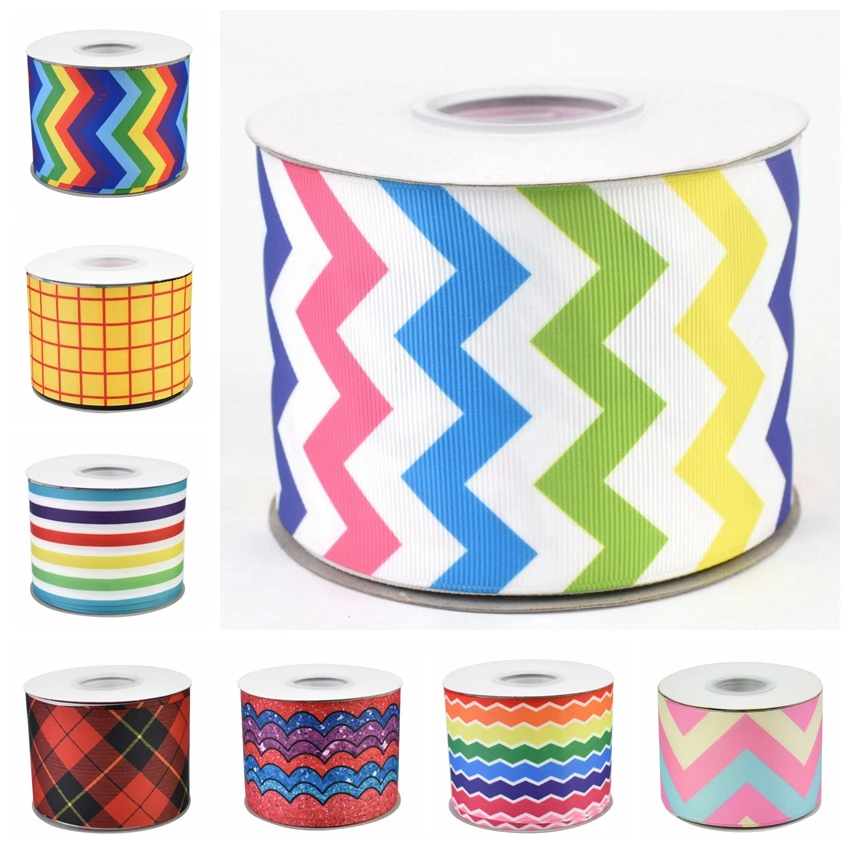 75 мм 50 ярдов корсажная лента с принтом шеврона волнистые квадратные полосы