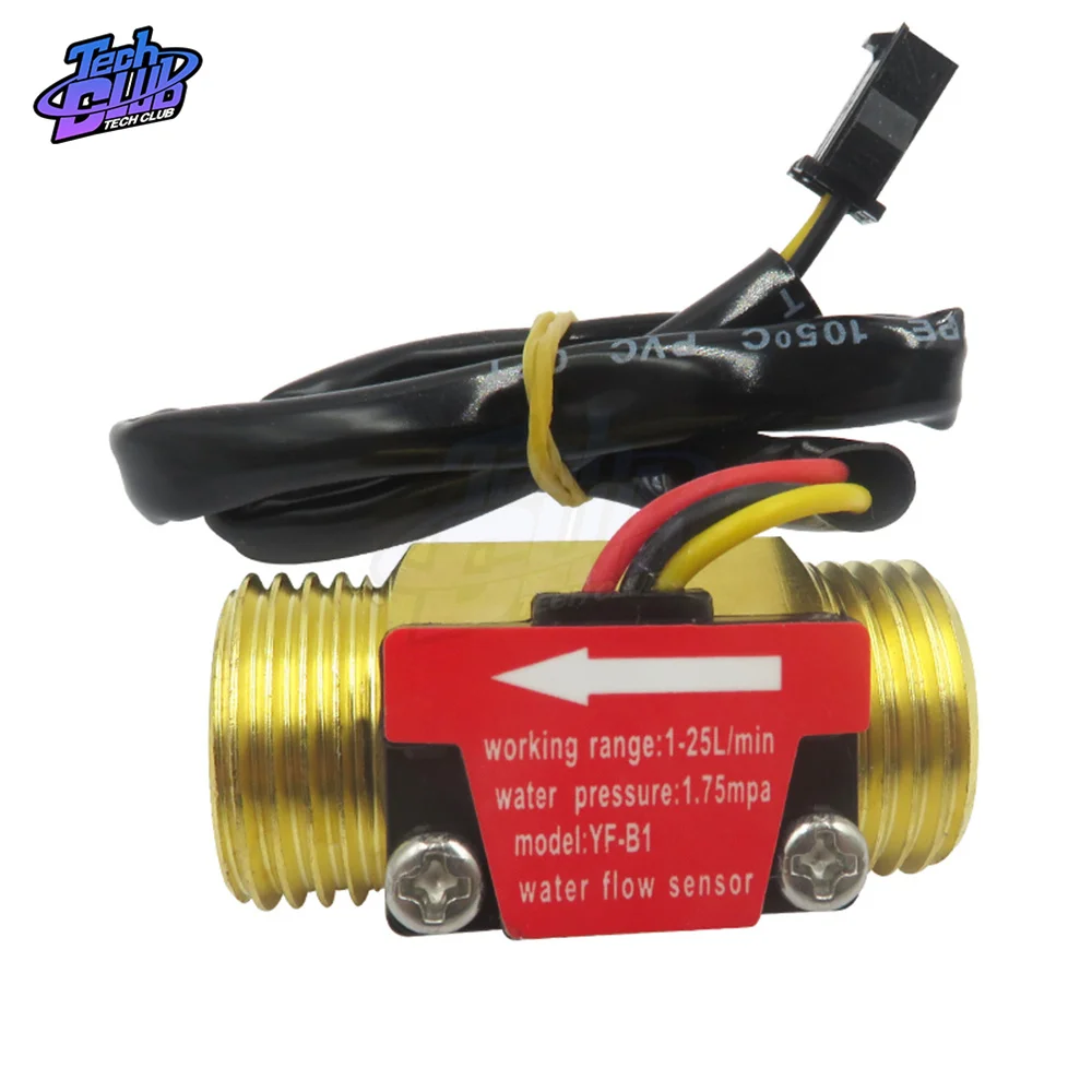 Датчик расхода G1/2 ''Датчик Холла потока воды переключатель 1-25 л/мин