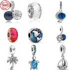 Лидер продаж, 100% натуральное серебро 925 пробы, лиуличжу, морская черепаха, подходит для оригинального браслета Pandora, изготовление модных ювелирных изделий своими руками для женщин