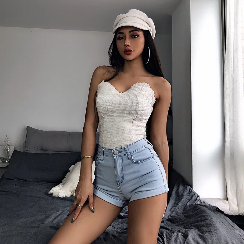 

2021 Summer Women's Tank Tops Fashion Off Shoulder Sleeveless Backless Sexy Slim Vest Elegant Strapless Halter Neck Ladies Top