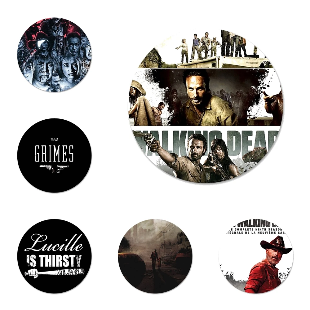 58mm The Walking Dead TWD Icons Pins Badge Decoration Brooches Metal Badges For Backpack | Дом и сад