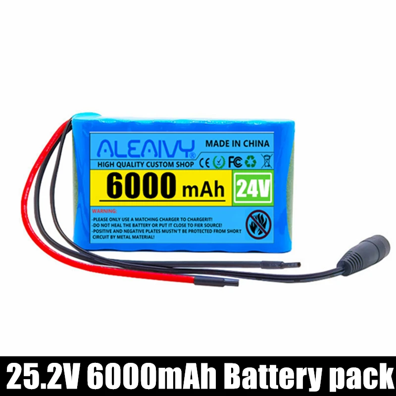 24V Батарея 6Ah 6s1p 18650 Перезаряжаемые литий-ионный для 25 2 v литий электрический