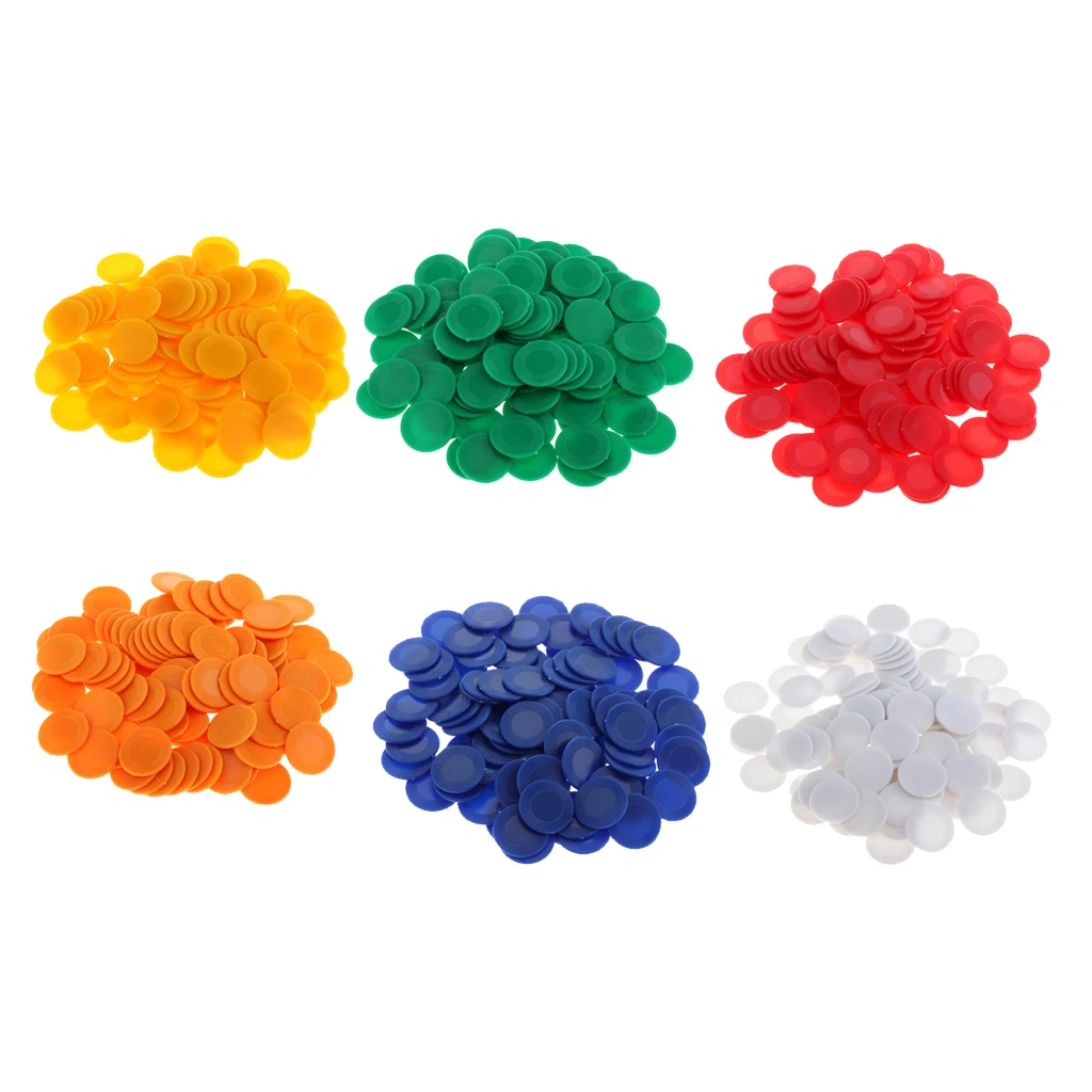 

100 Pcs Plastic 0.9" Bingo Game Chips Casino Board Games Markers Toy Toys