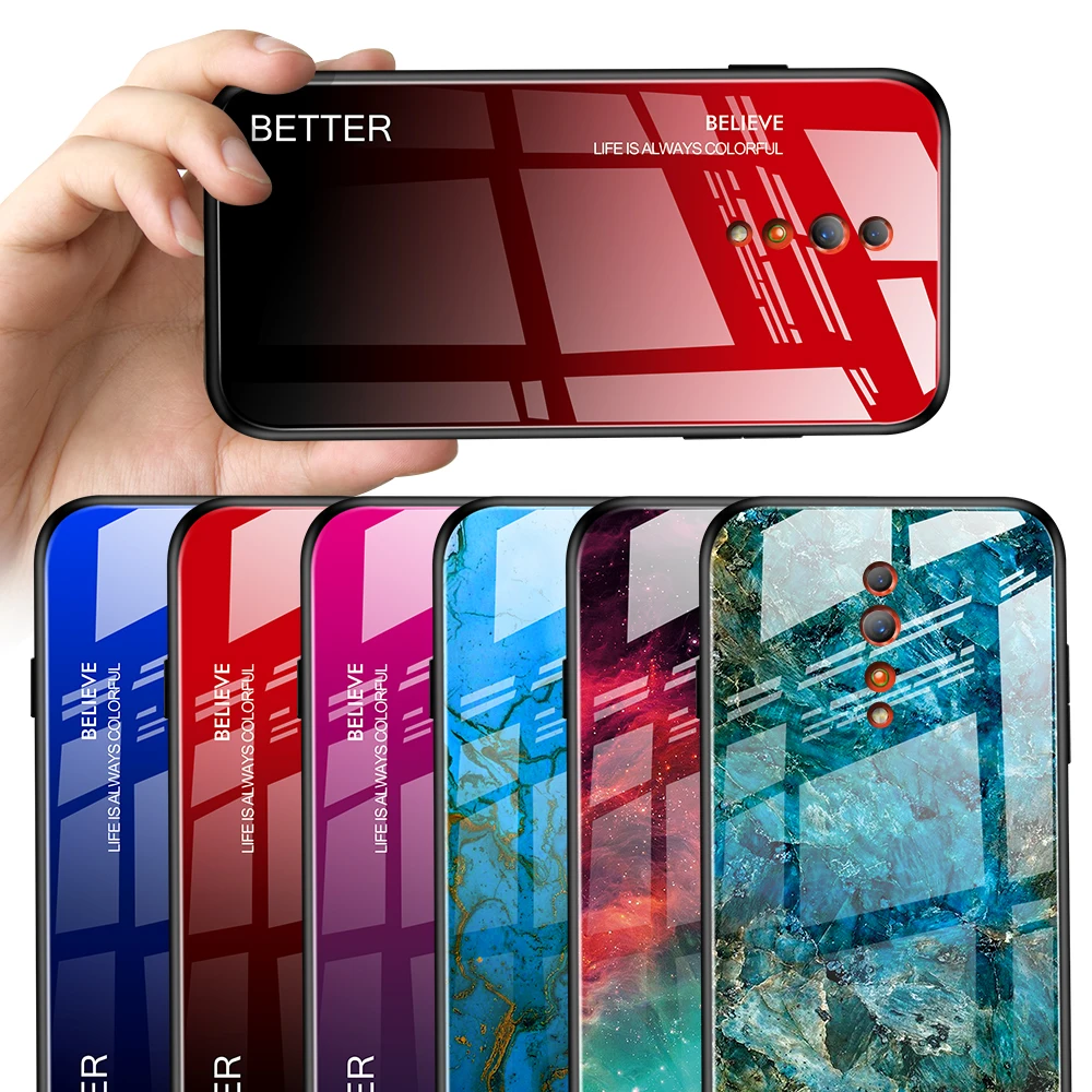 Градиентный чехол из закаленного стекла для OPPO Find X A9 R17 F11 pro K1 Reno 10x zoom Z A1K Realme 3 Pro Lite R15X чехол для телефона