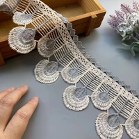 1 yards feather flower gray 90mm lace ribbon trim for sofa cover curtain trimmings embroidery applique home textiles accessories