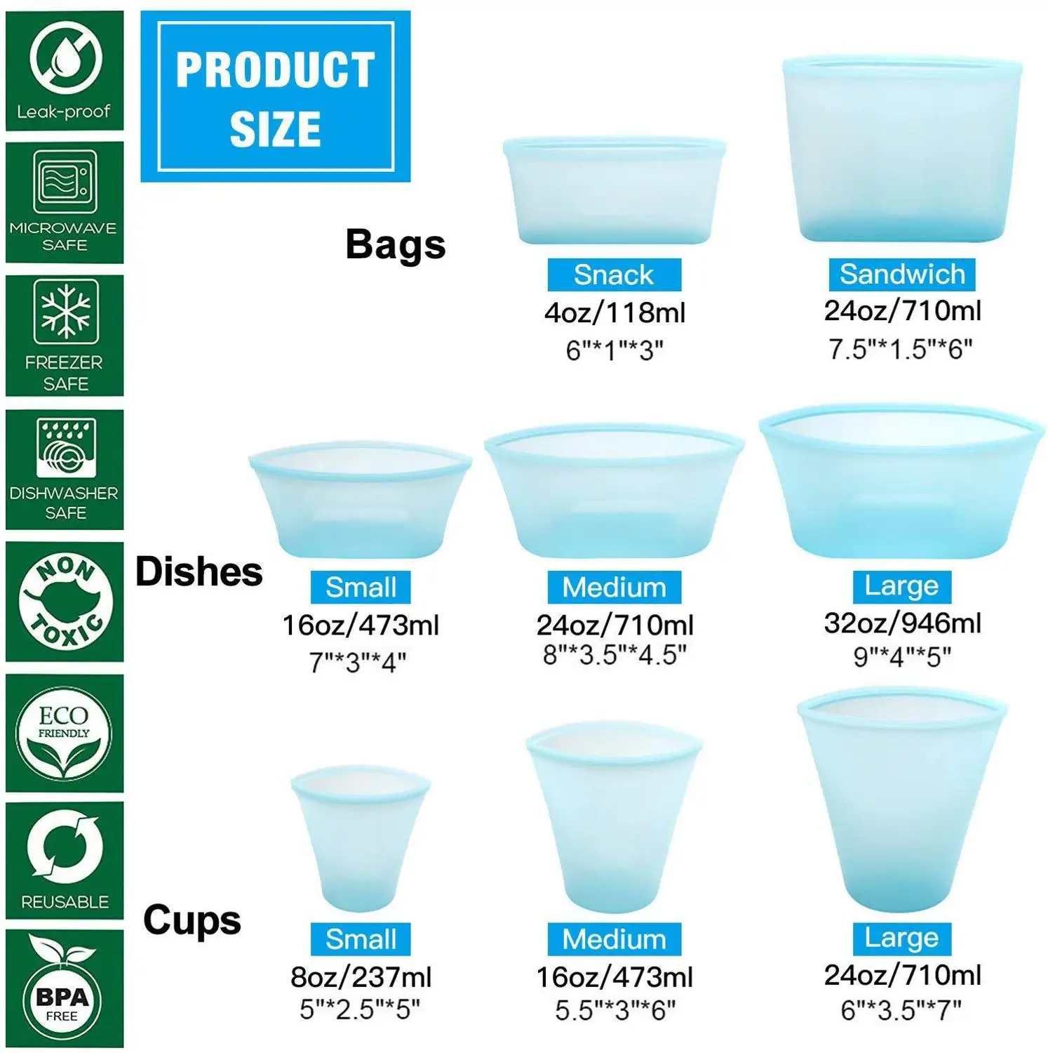 

Food grade silicone zipper zipper bag easy to clean storage bag