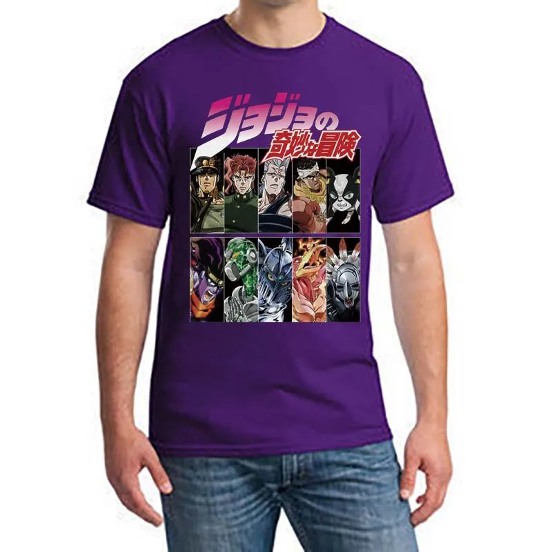 

Jojos Bizarre Adventure Vintage Men Manga T-shirt Harajuku Streetwear Katoen Camisetas Hombre Men Vaporwave Japan Anime Shirt