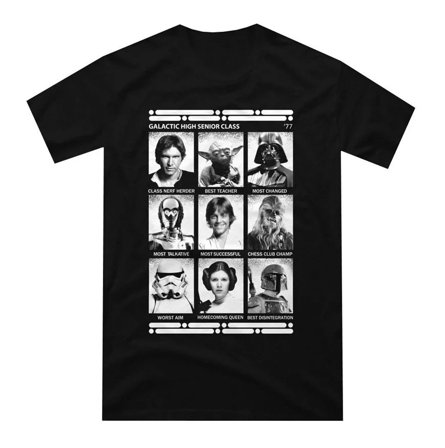 Звездные войны Men'S Galactic High Senior Class ྉ черная футболка новая одежда больших