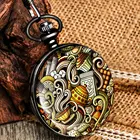 Винтажные золотистые кварцевые карманные часы с мультяшным изображением для женщин и мужчин, подвеска на цепочке, часы из сплава для детей, лучший подарок для друга