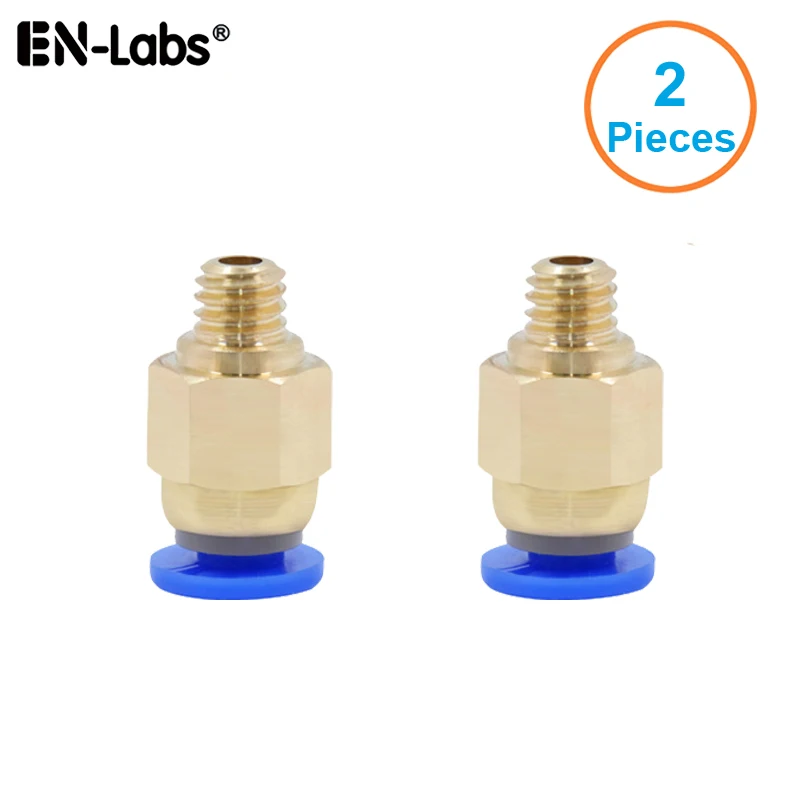 PC4-M6 M5 пневматические соединители HOTEND J головка дистанционного экструдера Фидер для MK8 3 мм/1,75 мм фторопластовая трубка с тефлоновым покрытием филаментная Fit-2PCS