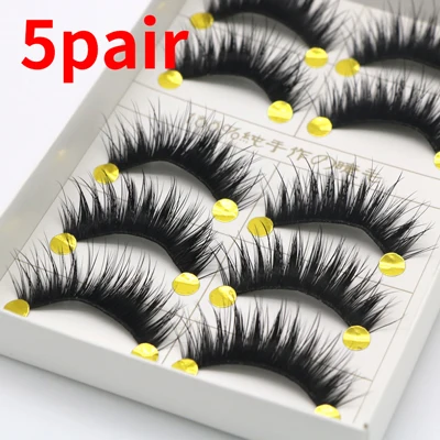 style 3-5Pair 5/10 пар 3D накладные ресницы из меха норки для Для женщин натуральный длинный толстый Поддельные ресниц для наращивания профессиональные ресницы принадлежности для макияжа - Цвет: style 3-5Pair