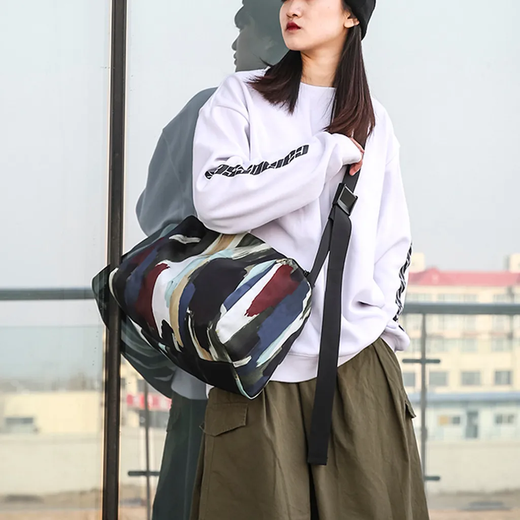 Aelicy мраморный узор сумки-мессенджеры граффити холст кожа большая сумка на плечо