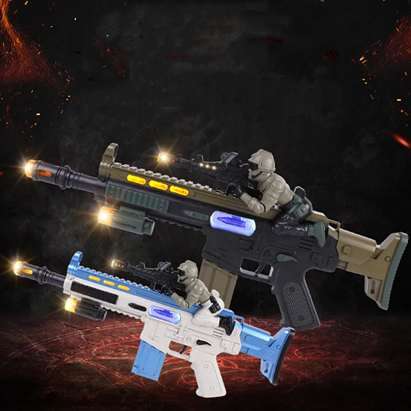 

Electric Gun Toys Soldier Gun Shooting Gun Simulation Firing Toy Rifle Gun with Light Sound Effects Children Pistol Toys