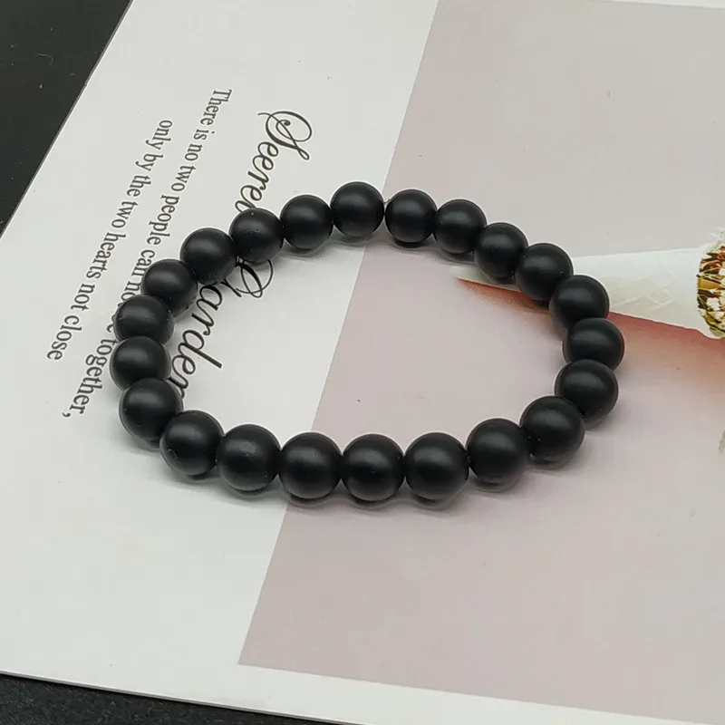Бусины Из Натурального Камня Будда черный лавовый камень браслет для йоги