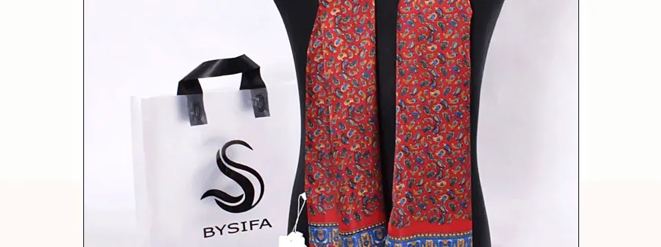 BYSIFA, мужские шелковые длинные шарфы, новая мода, чистый шелк, мужской шелковый шарф с пейсли, модные аксессуары, деловые шарфы 160*26 см