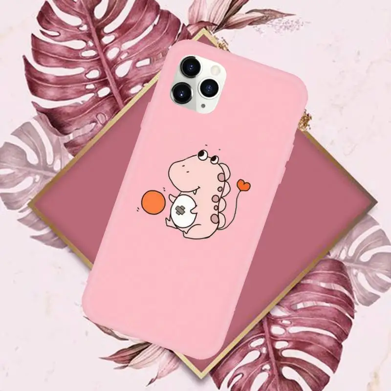 

Creative cute dinosaur Phone Case Candy Color for iPhone 11 pro XS MAX 8 7 6 6S Plus X 5S SE 2020 XR