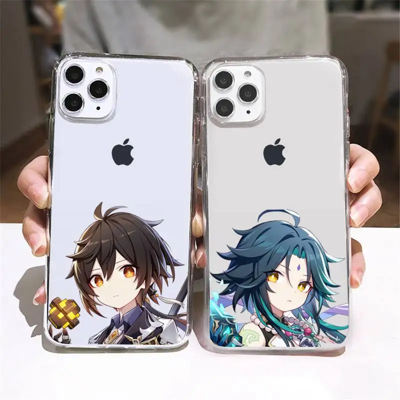 

Genshin impact Cute Cartoon Phone Case For iPhone 13 12 11 Pro XS Max XR X Mini 6 7 8 Plus Soft TPU Back Cover Clear Phone Case