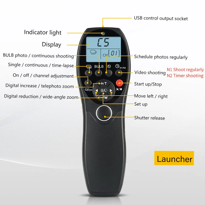 Беспроводной таймер спуска затвора дистанционное управление съемкой видео для