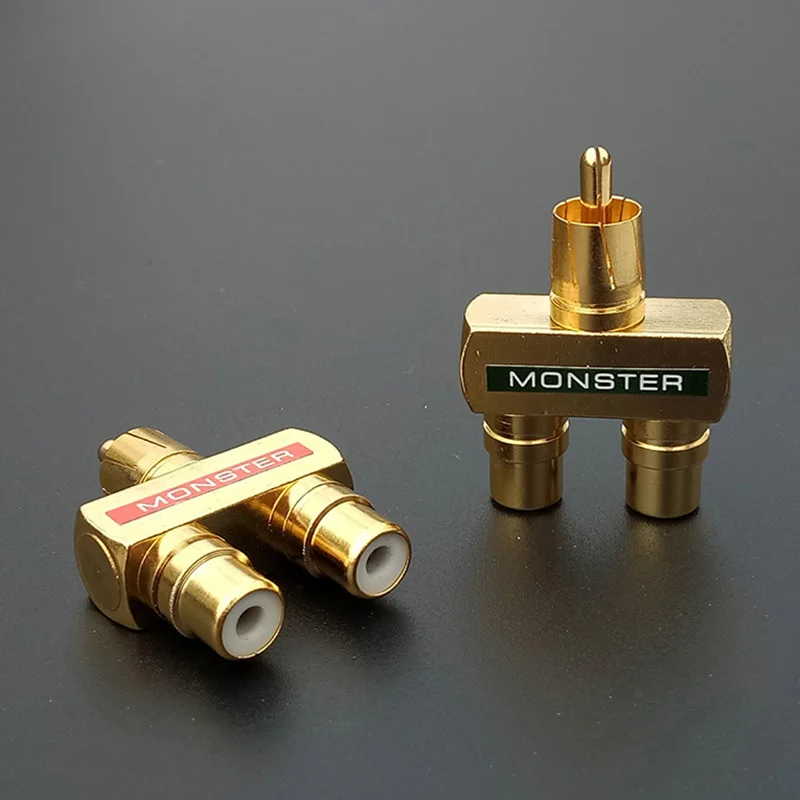 

25Pairs RCAxMale Plug to 2xRCA Female Socket Connectors, Excellent Gold Plated RCA HIFI Audio Terminals