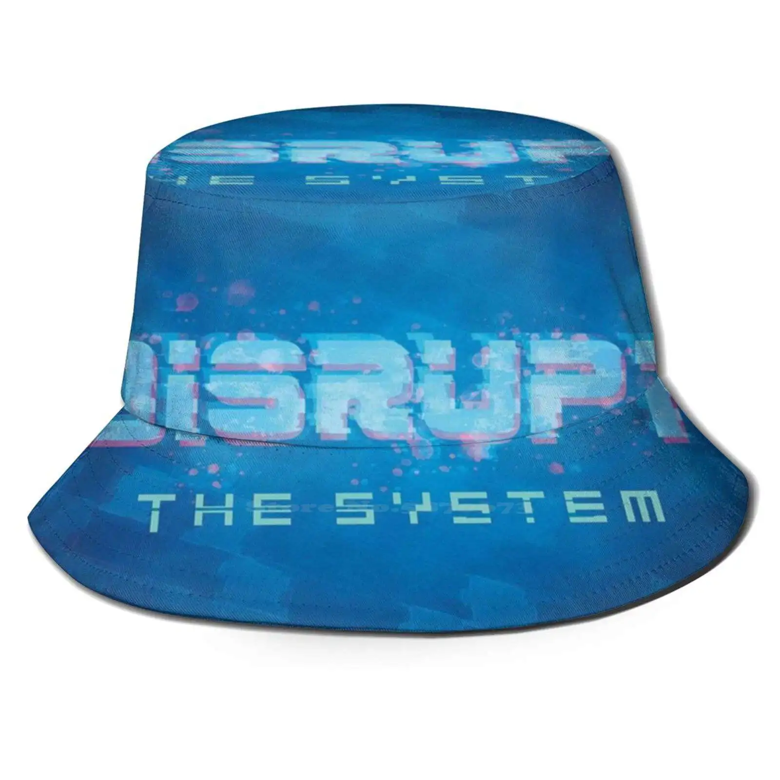 

Disrupt The System Pattern Hats Outdoor Hat Sun Cap Disrupt Glitch Typography Motivation Sci Fi 80s 90s Future Artist