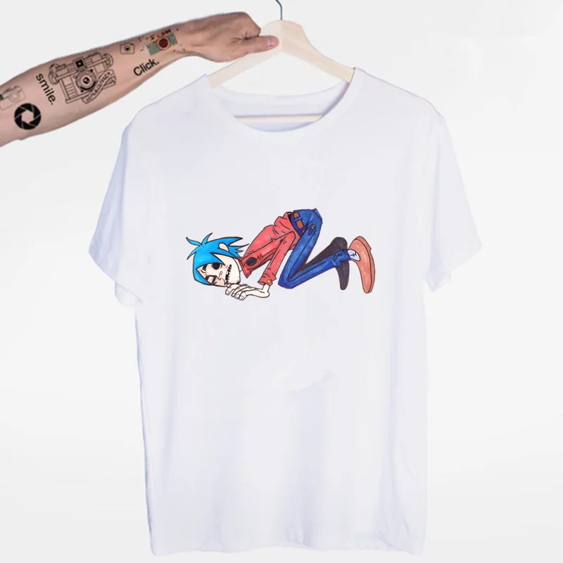 Футболка с круглым вырезом и короткими рукавами Gorillaz летняя повседневная модная