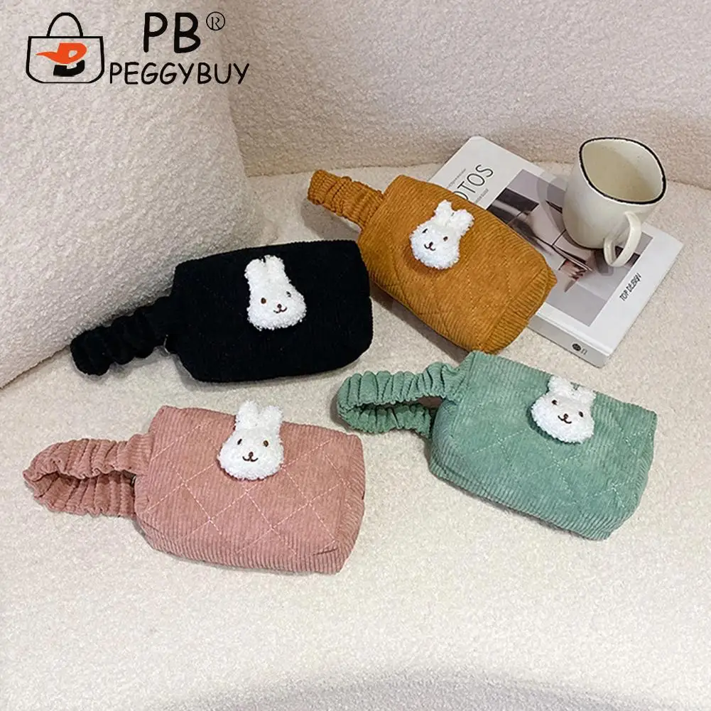 

Портативный Женский вельветовый клатч с узором в виде кролика, кошельки, Повседневная универсальная квадратная мини-сумка-тоут с плиссиров...